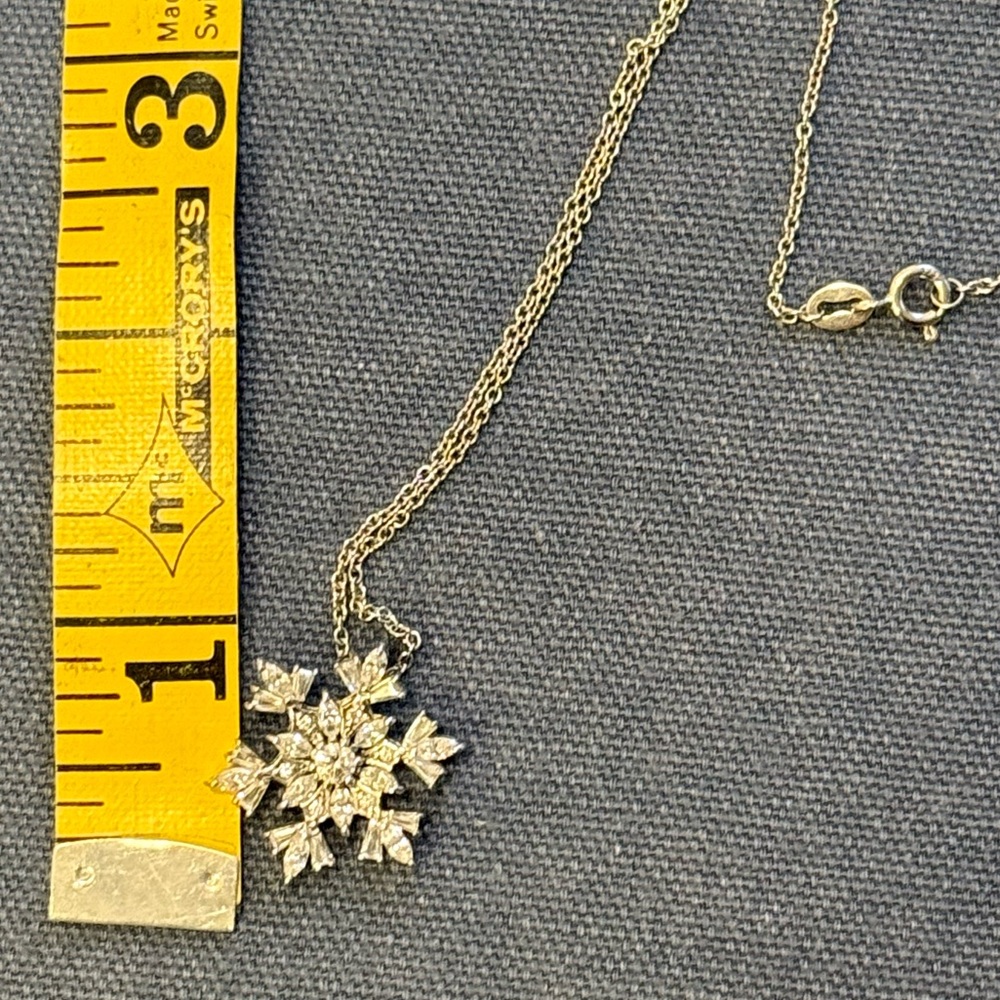 Sterling Silver Snowflake Necklace - Picture 3 of 5